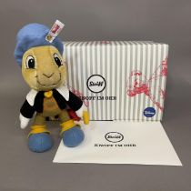 A Steiff mohair plush figure Disney’s cartoon character ‘Jiminy Cricket’, number 673 of 1940, 20cm