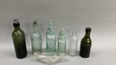 Two Codd bottles for H Firth of Manningham, 22.5cm and Chas B Inman of Leeds and Knaresborough, 18.