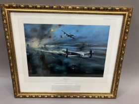 After Robert Taylor 'The Dambusters', colour print, signed by Air Marshall Sir Harold (Mick)