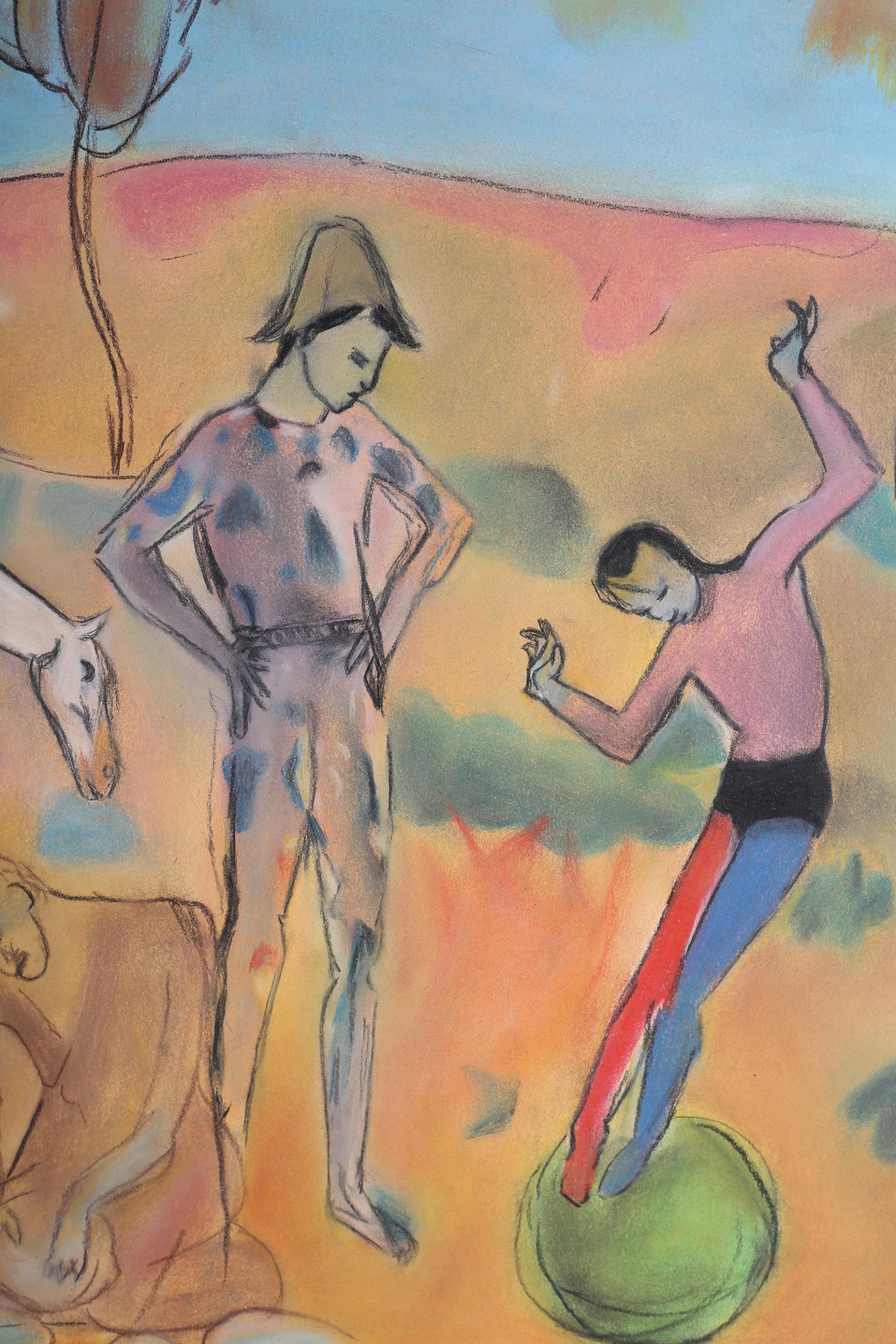 After Picasso, Circus Family, pastel, unsigned, 57cm x 72cm, the original dated 1905 by Pablo - Image 3 of 5