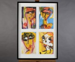 By and After Inge Horup, Danish (b 1958), A Hymn to Life, colour lithograph, each portrait signed to