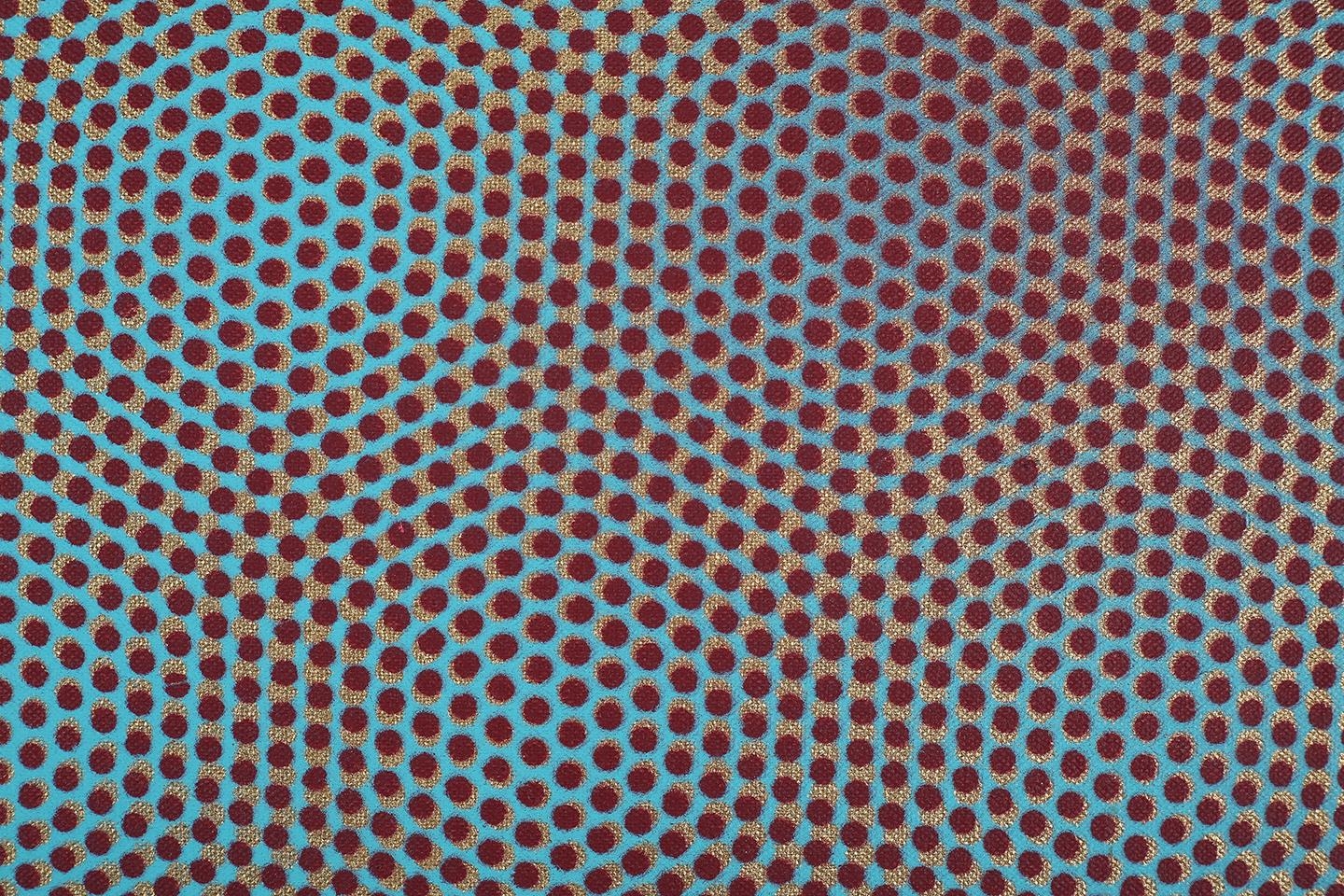 ARR Kate Allen, 20th/21st century, Gold, pattern of brown overlapping gold on turquoise, oil on - Image 3 of 3