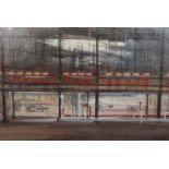 ARR Druie Bowett (1924-1998), Glass Bulbs, Harworth, factory interior, oil on canvas, signed and