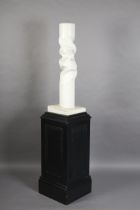 David Logan American, 20th/21st century, Lingam, Bardiglio White Marble, sculpture, raised on an