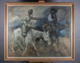 ARR Harold Wood (1918-2014), Don Quixote and Sancho, unsigned, oil on board, 100cm x 125cm (