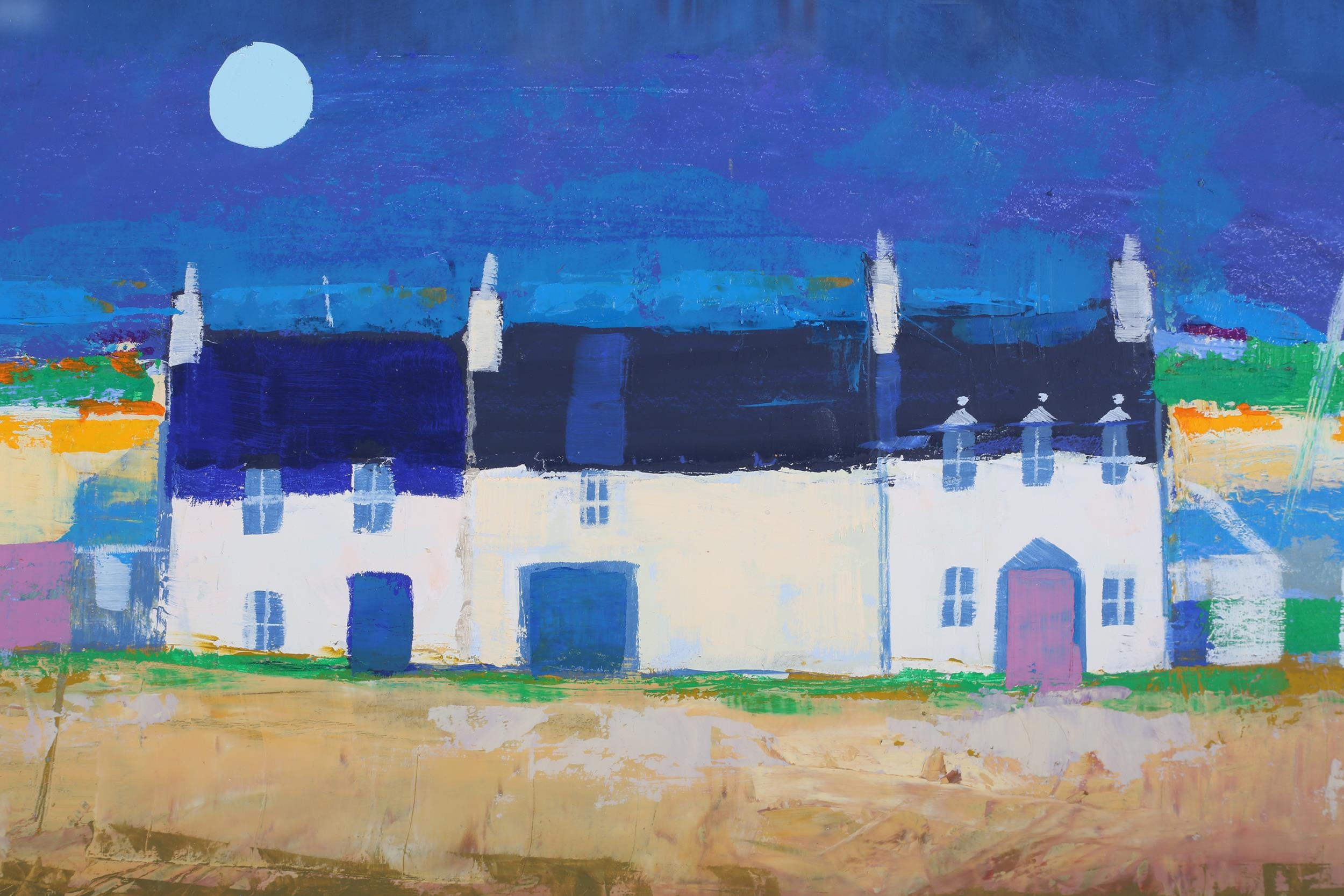 ARR George Birrell, Scottish (b 1950), Beach Cottages, oil on board, titled and signed verso, 36cm x - Image 2 of 5