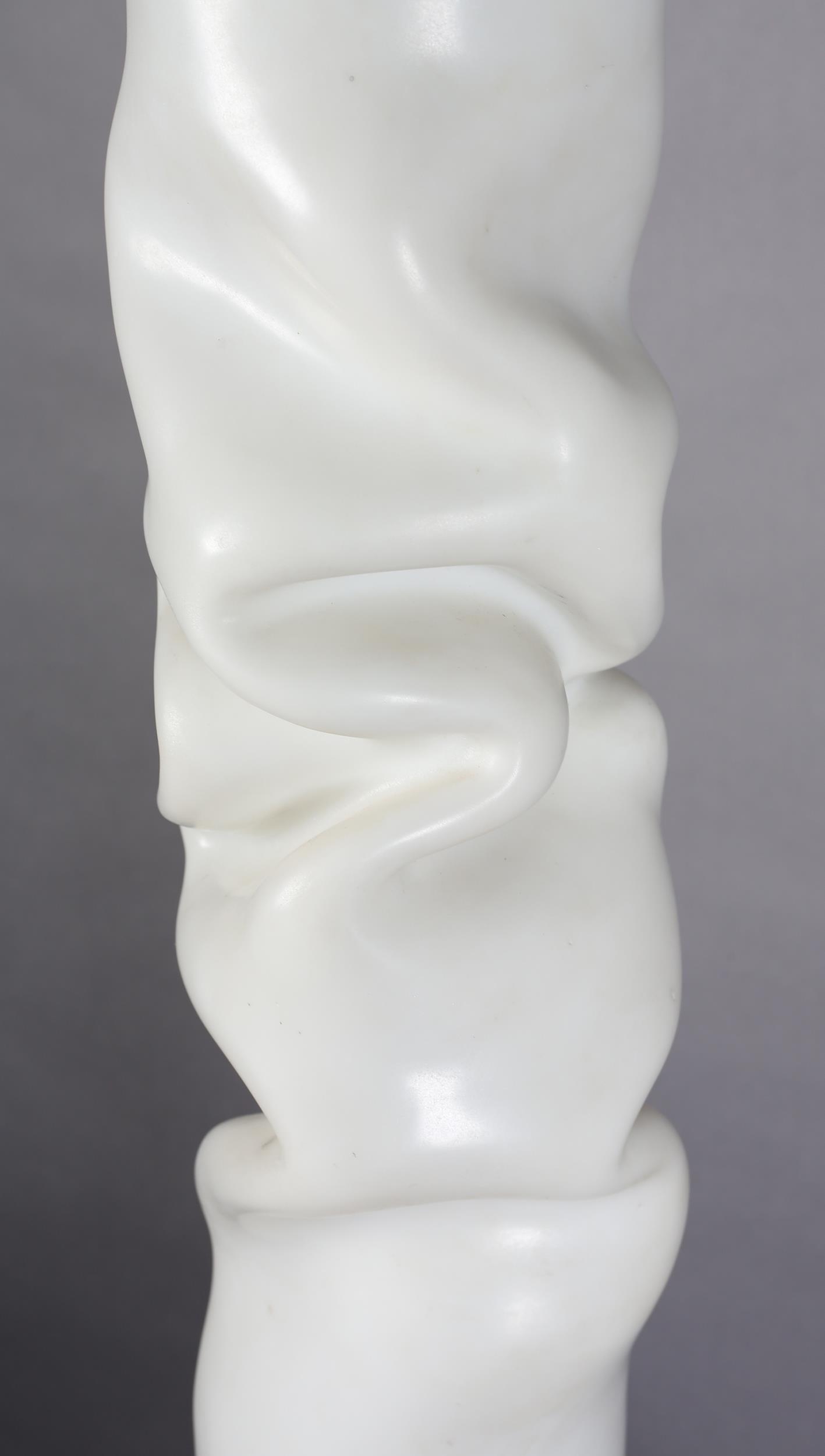 David Logan American, 20th/21st century, Lingam, Bardiglio White Marble, sculpture, raised on an - Image 5 of 5