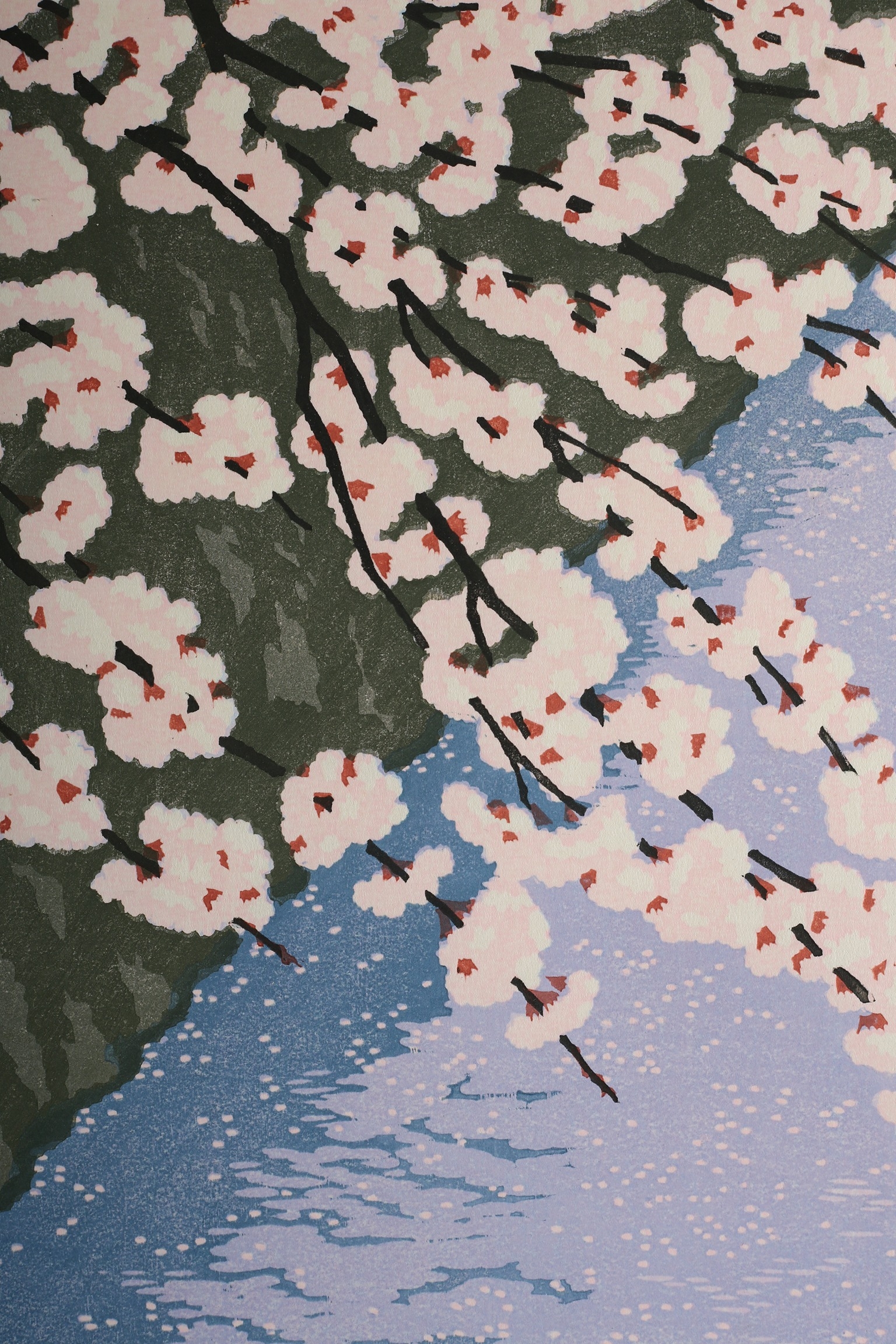 Mihoko Kasamatsu 20th century, Blossom, woodblock print in colours, signed and numbered XCIV/C in - Bild 7 aus 8