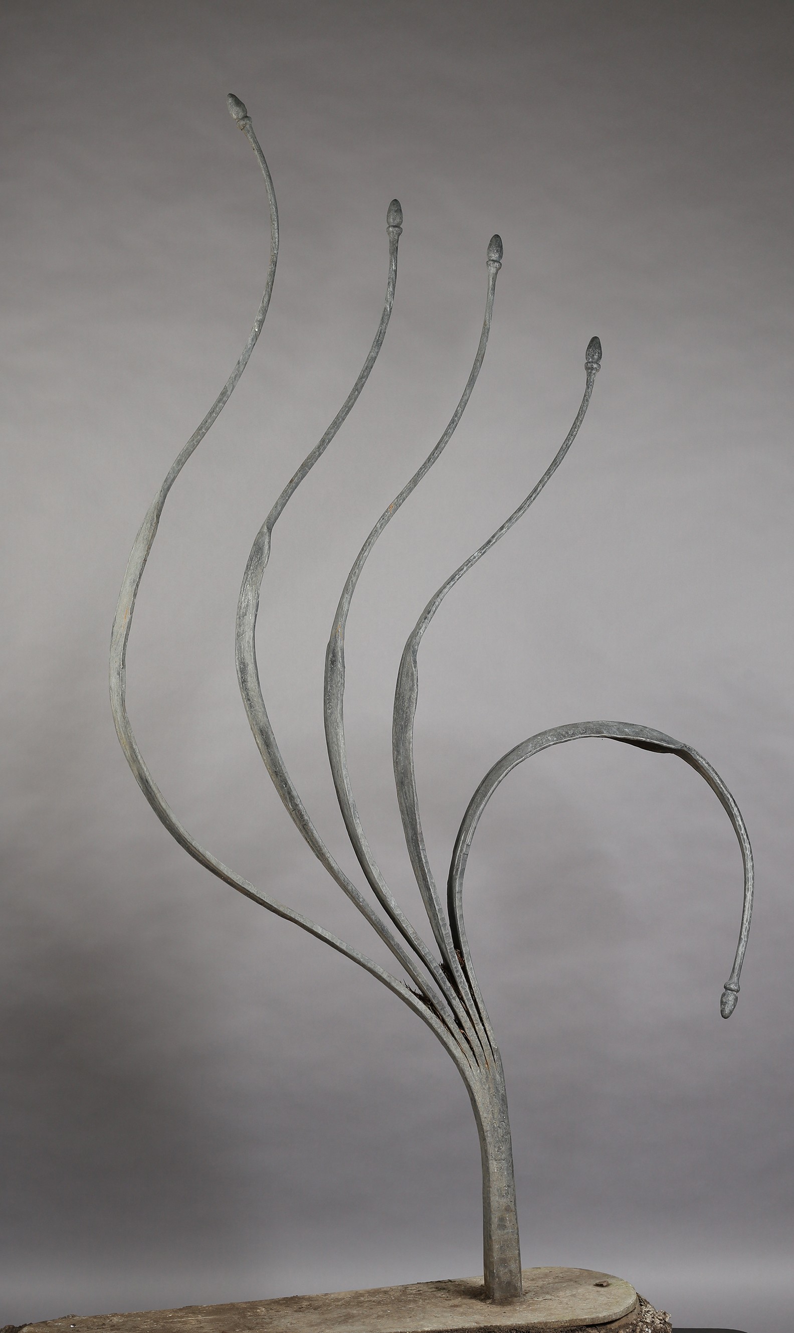 ARR Helen Sinclair (b 1954), Leaf forms, bronze, garden sculpture, 98cm wide at base x 193cm high