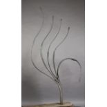 ARR Helen Sinclair (b 1954), Leaf forms, bronze, garden sculpture, 98cm wide at base x 193cm high