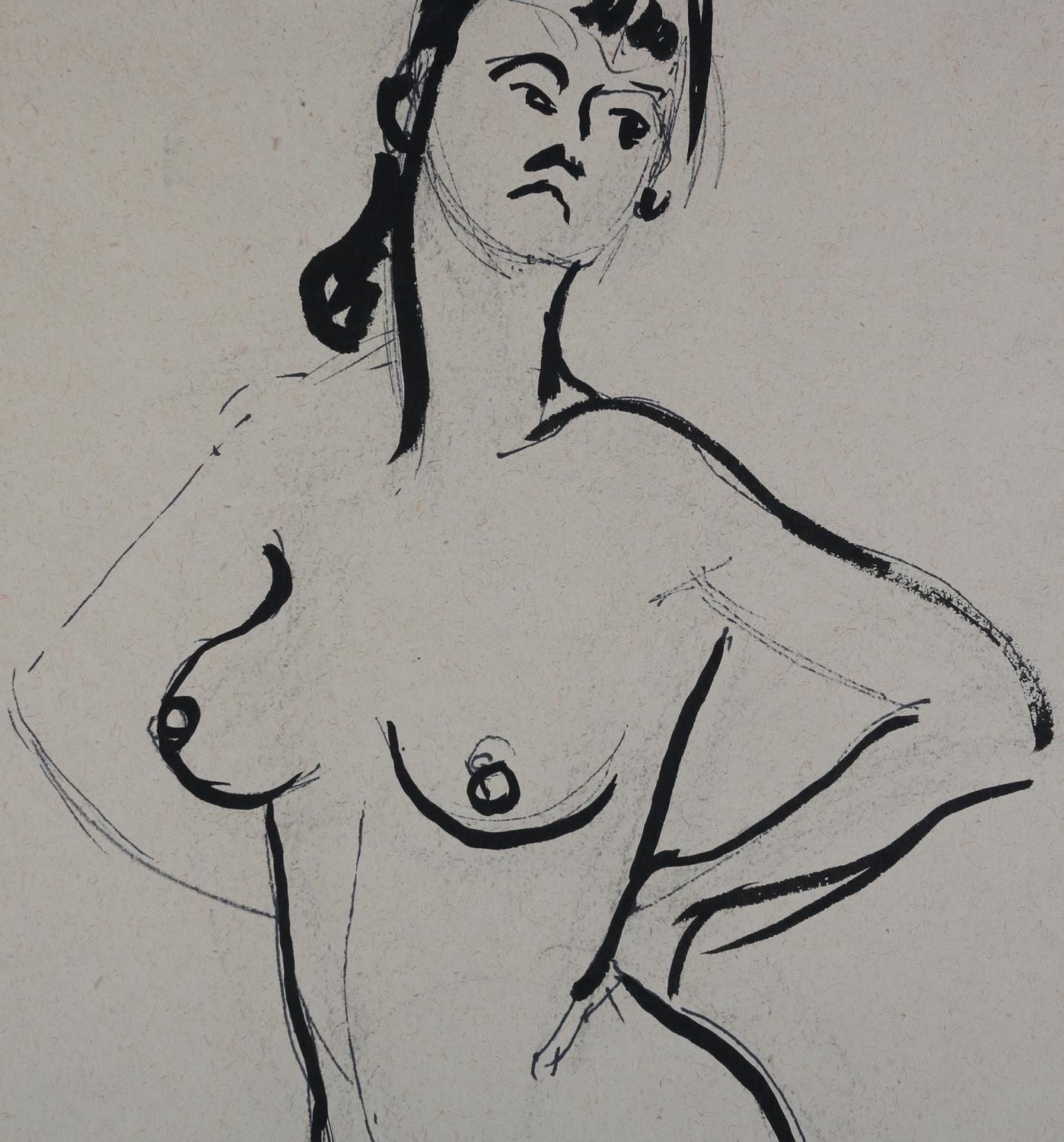 ARR Druie Bowett (1924-1998), study of a female nude, standing, pen and ink, initialled and dated ( - Image 2 of 3