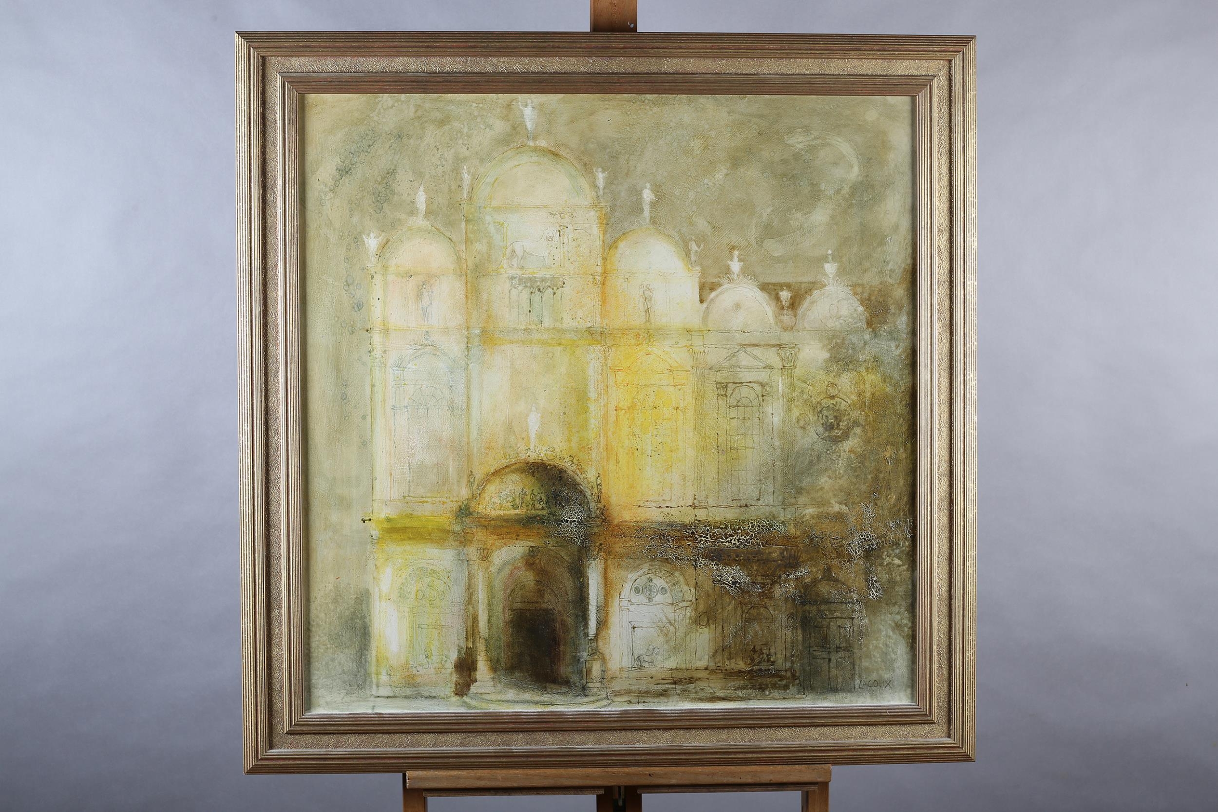 ARR John Lacoux (1930-2008), St Marks, oil on board, signed to lower right, 69cm x 69cm (Shipping