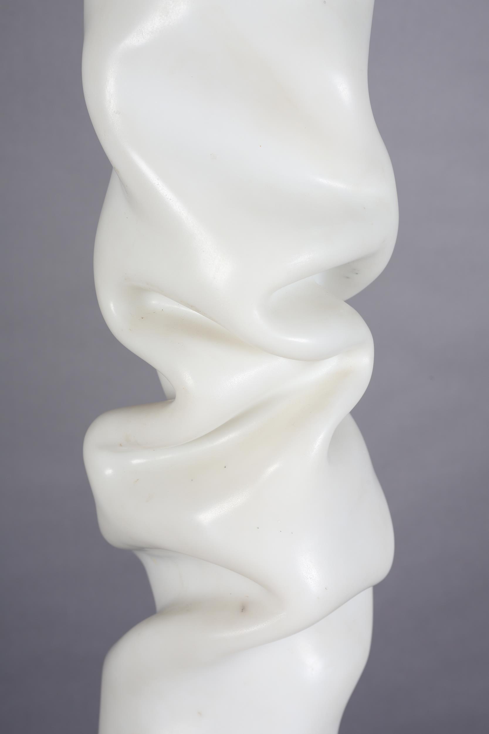 David Logan American, 20th/21st century, Lingam, Bardiglio White Marble, sculpture, raised on an - Image 4 of 5