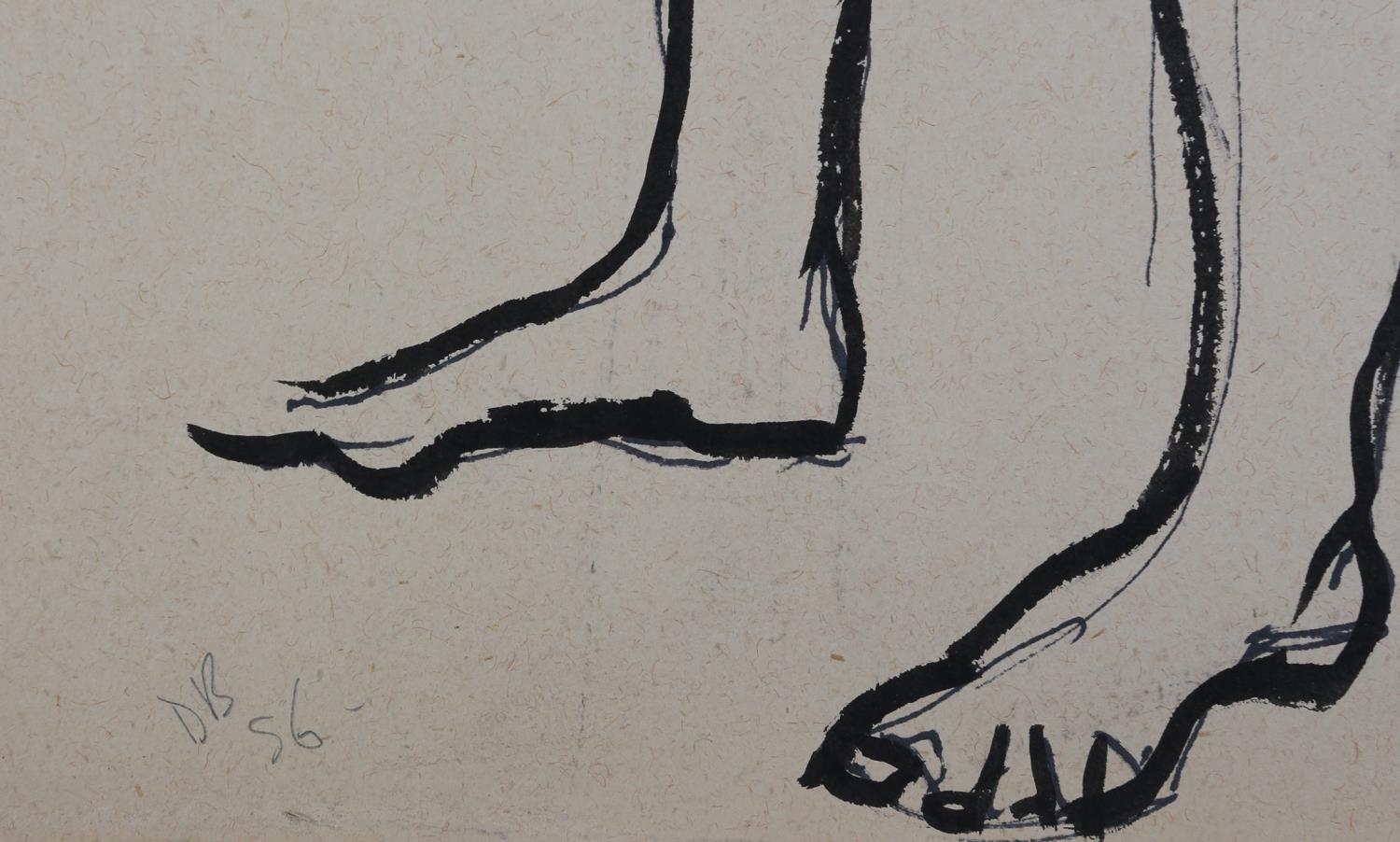 ARR Druie Bowett (1924-1998), study of a female nude, standing, pen and ink, initialled and dated ( - Image 3 of 3