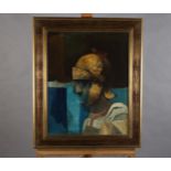 ARR Harold Wood (1918-2014), Head of Roman Soldier, head and shoulders portrait, in profile, oil