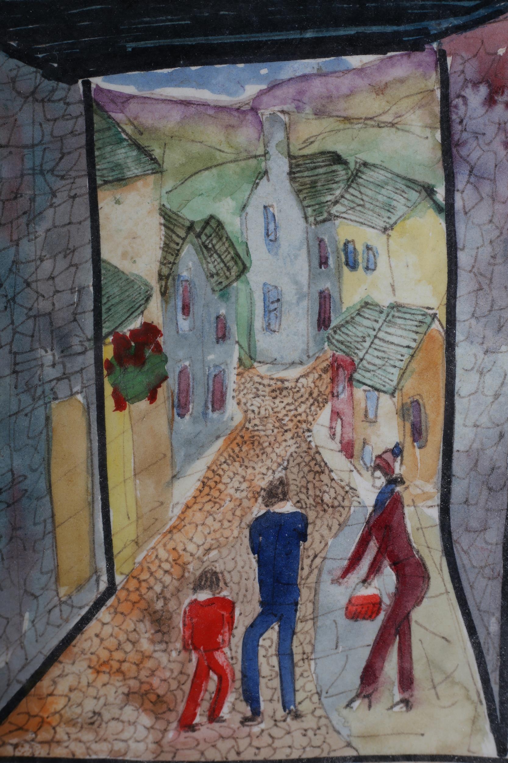 ARR Lois Bygrave (1915-1996), Dales Street scene, mixed media, signed, titled and dated 1984 - Image 3 of 3