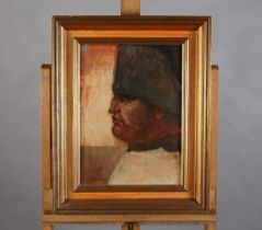 ARR Harold Wood (1918-2014), Napoleon, head and shoulders portrait in profile, oil on board,