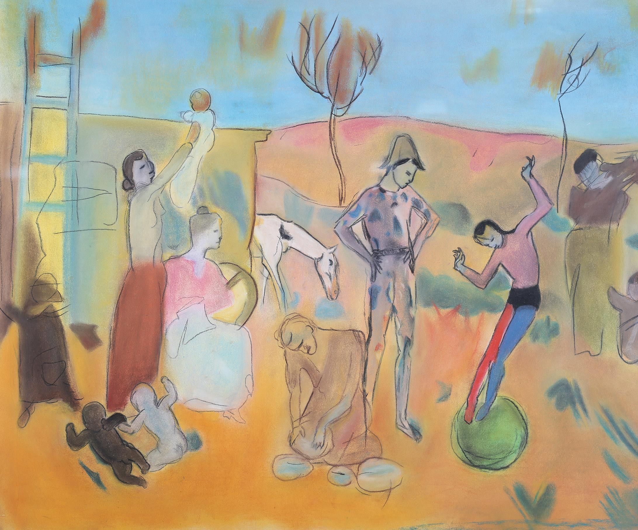 After Picasso, Circus Family, pastel, unsigned, 57cm x 72cm, the original dated 1905 by Pablo - Image 5 of 5