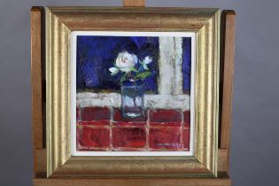 ARR William Selby RWS RSW ROI NEAC (b 1933), Kitchen Rose, mixed media on canvas, signed to lower