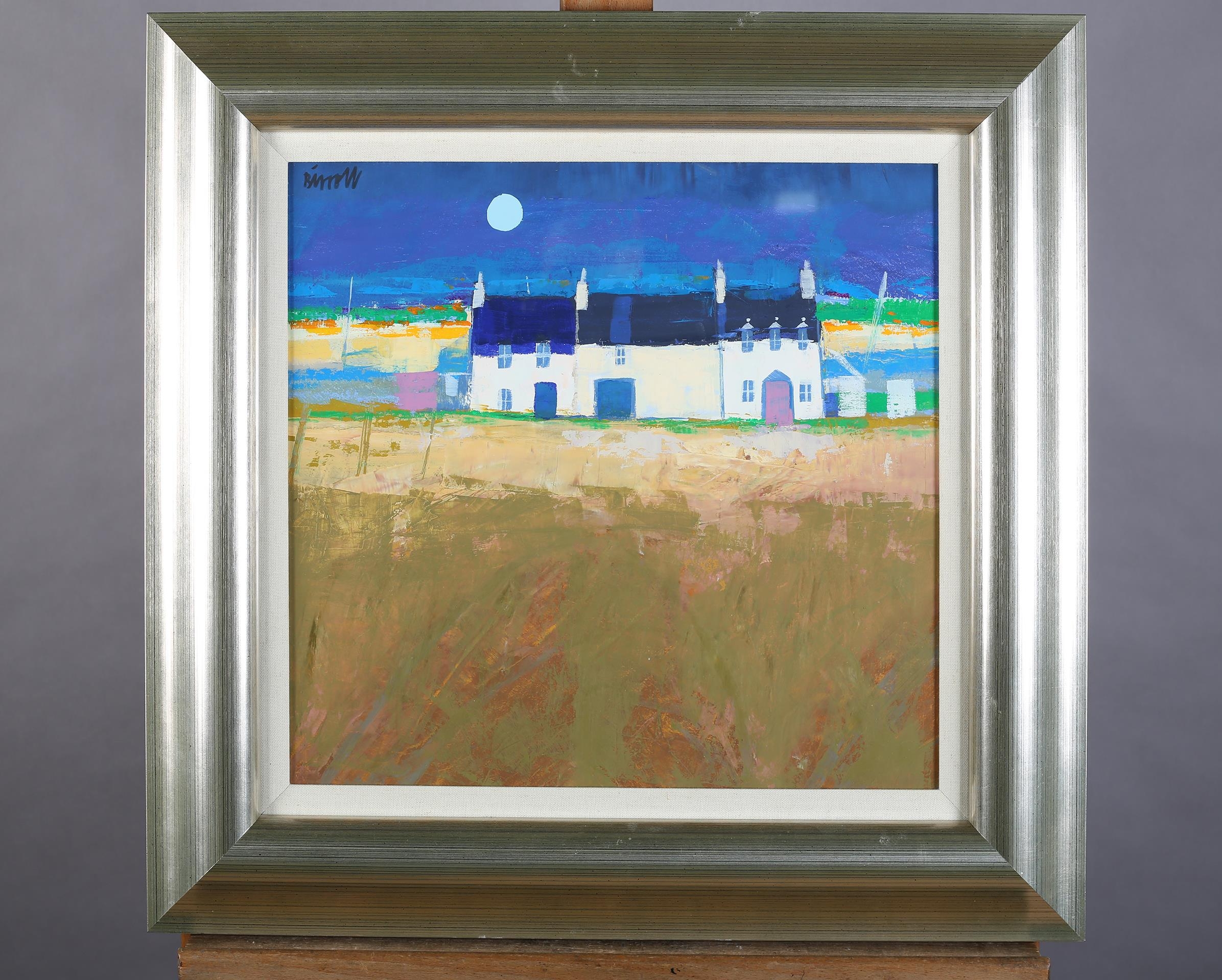 ARR George Birrell, Scottish (b 1950), Beach Cottages, oil on board, titled and signed verso, 36cm x