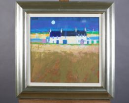 ARR George Birrell, Scottish (b 1950), Beach Cottages, oil on board, titled and signed verso, 36cm x