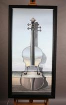 ARR Neil Simone (b 1947), Variations on a Theme - Cello, monochrome to colour light installation,