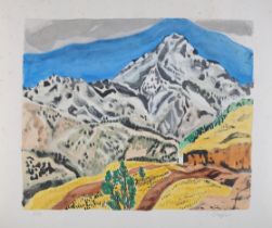 Shoji Japanese 20th/21st century, Mountain landscape, colour print, no 3/30, numbered and signed
