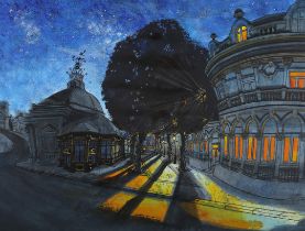 ARR Alister Colley (b 1976), Pump Room Museum III - Harrogate Study at Night, acrylic and ink on