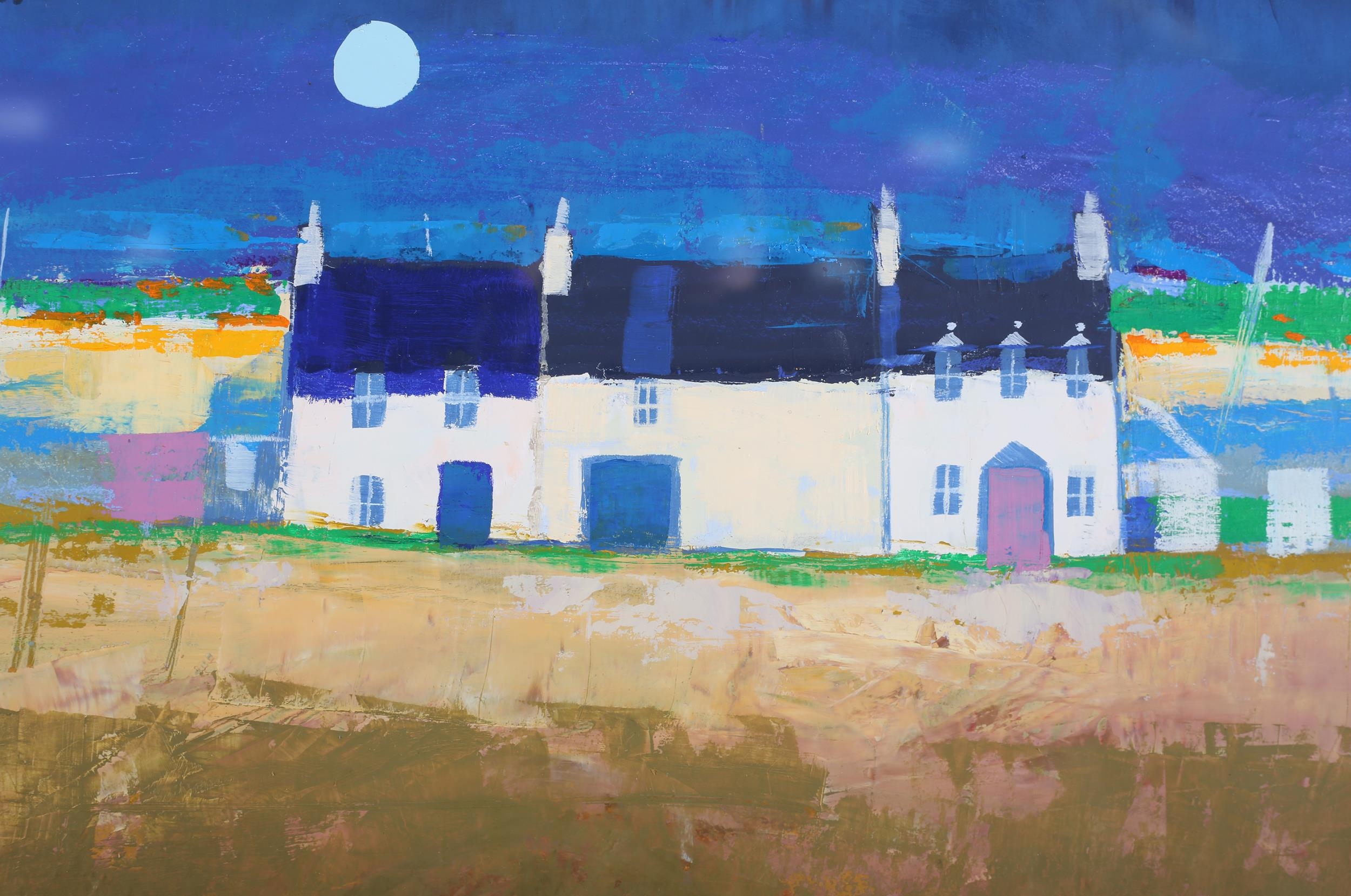 ARR George Birrell, Scottish (b 1950), Beach Cottages, oil on board, titled and signed verso, 36cm x - Image 4 of 5