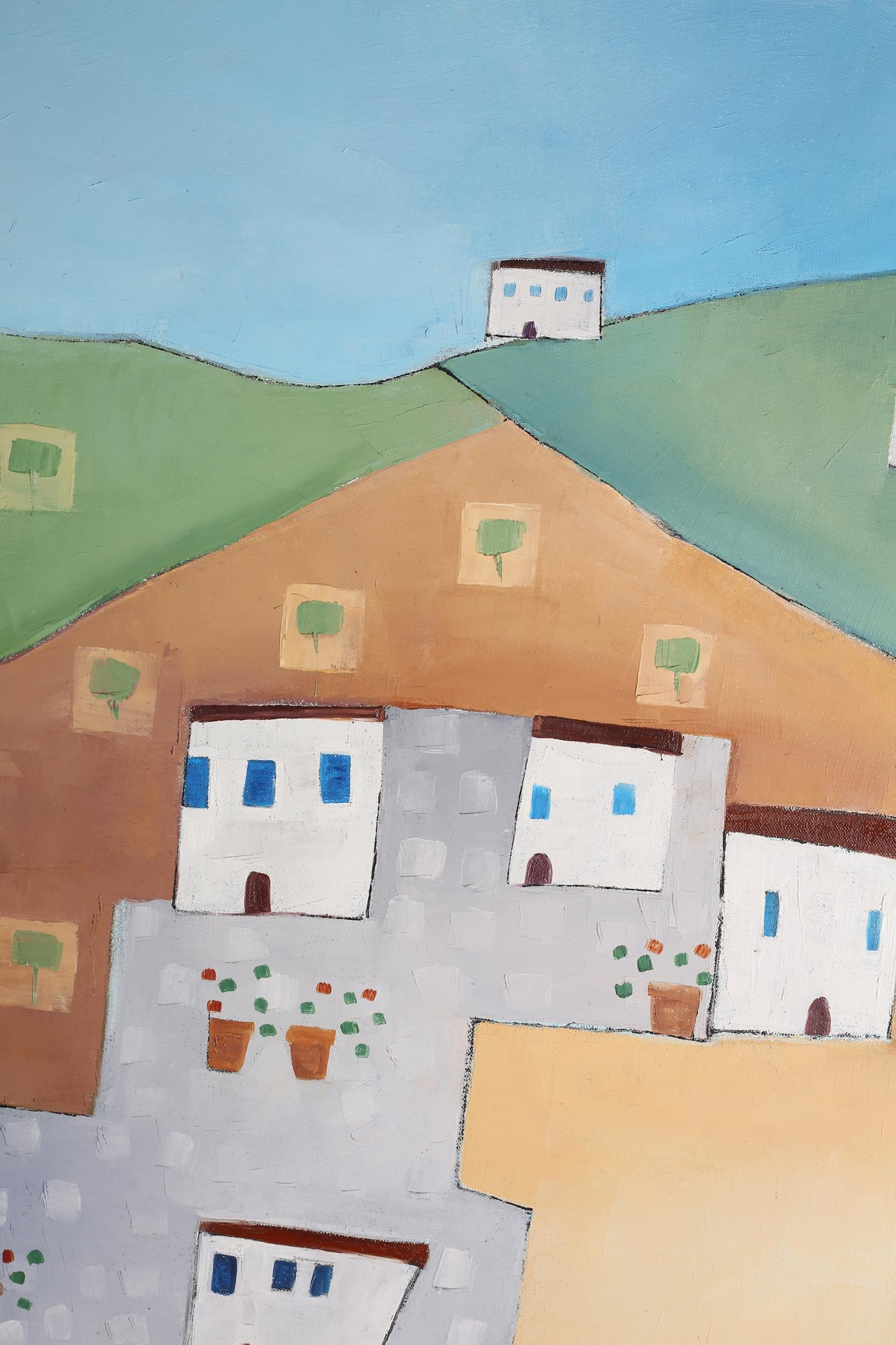 ARR Katty McMurray (b 1970), Seven Pots Skiathos, oil on canvas, signed to lower right, titled, - Image 4 of 5