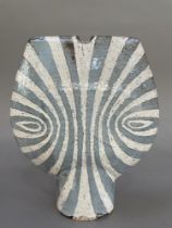 ARR Tony Sugden 20th/21st century, A stoneware grey and white glazed spade vase, painted 'S' mark to