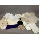 An assortment of antique items; a sleeveless blouse with embroidered collar, and matching detachable