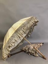 Two Edwardian fabric parasols (Shipping category F)