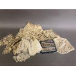 Antique Lace and accessories: a deep and detailed Irish Crochet shawl collar with the lower edge