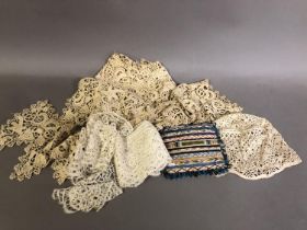 Antique Lace and accessories: a deep and detailed Irish Crochet shawl collar with the lower edge