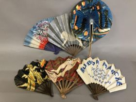 Advertising fans: six fans for French department stores, the first in fontange form, advertising
