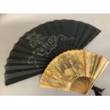 Royal Interest: a paper fan printed with a portrait of King Alfonso XIII and Queen Victoria of