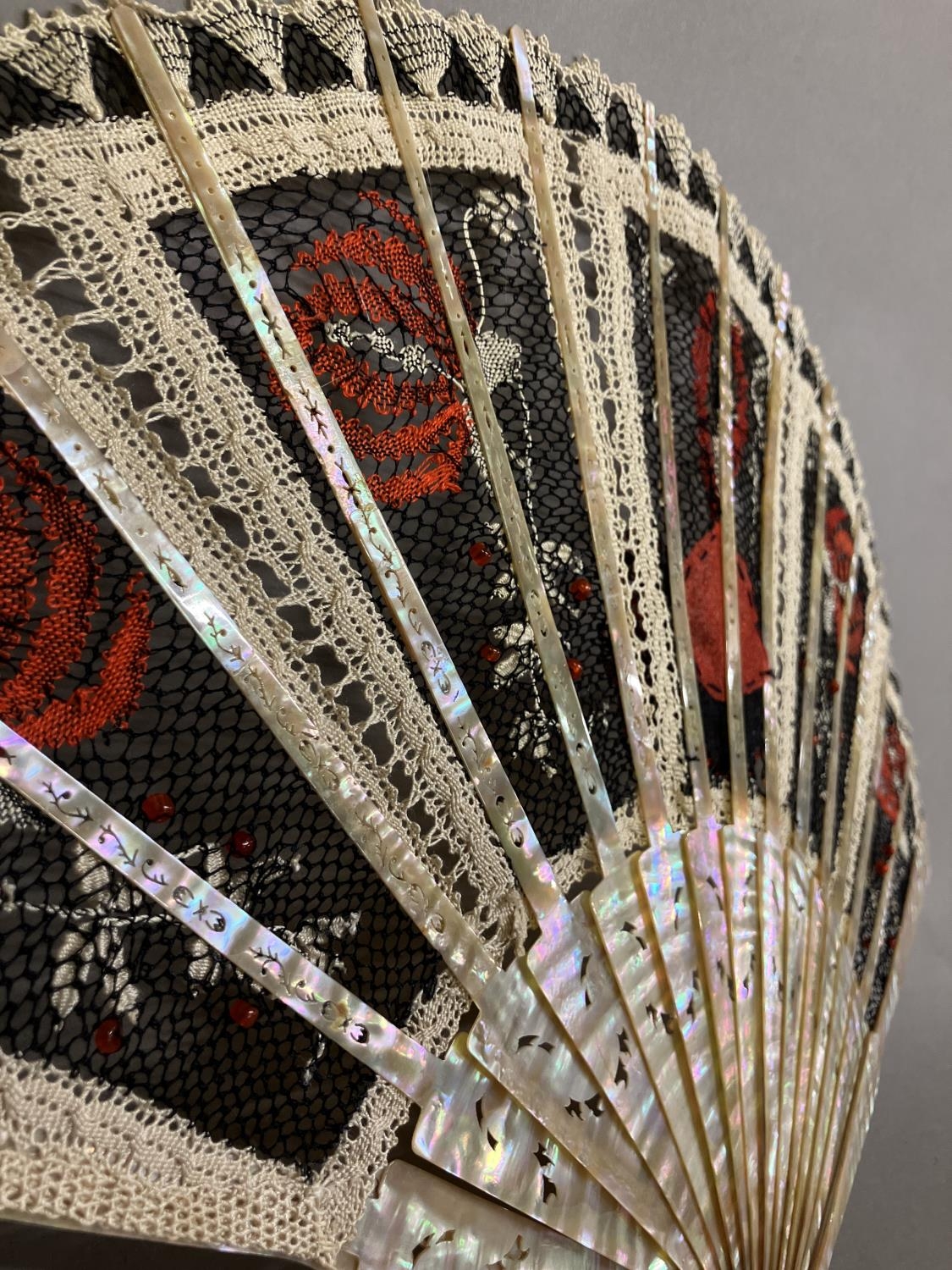 Ann Collier: The Flamenco dancer, a lace leaf design in sections, in mainly red and black to present - Image 7 of 7