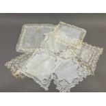 Antique Lace: seven handkerchieves edged with lace, three with Honiton, two with Bedfordshire, and