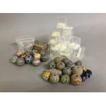 Trade beads: a selection of mainly round beads, some matt, some shiny, all with intricate