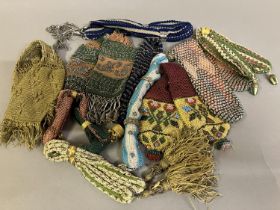 19th c miser’s purses, ten, of different varieties, of which five are beaded. (Shipping category