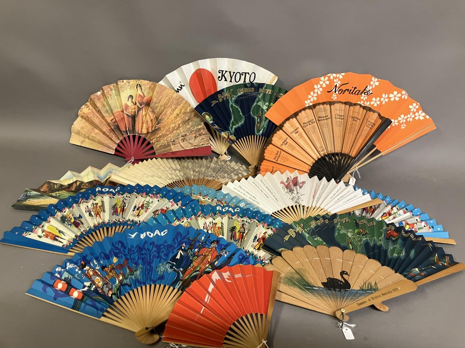 Airline and Travel destination fans: consisting of 7 for B.O.A. C, with 3 different designs;