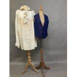 A good Victorian gentleman’s woven silk waistcoat, a soft plum woven with a floral design in navy