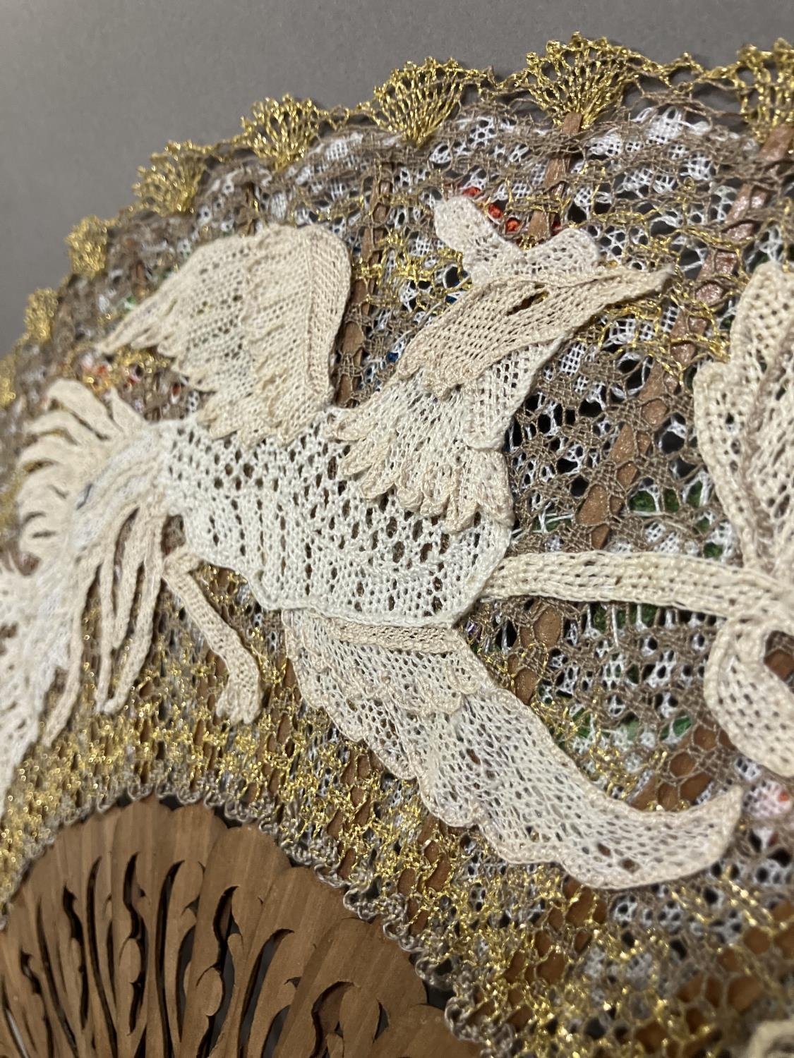 Ann Collier: a double-sided lace leaf designed by Ann Collier, featuring phoenix birds, the - Image 7 of 8