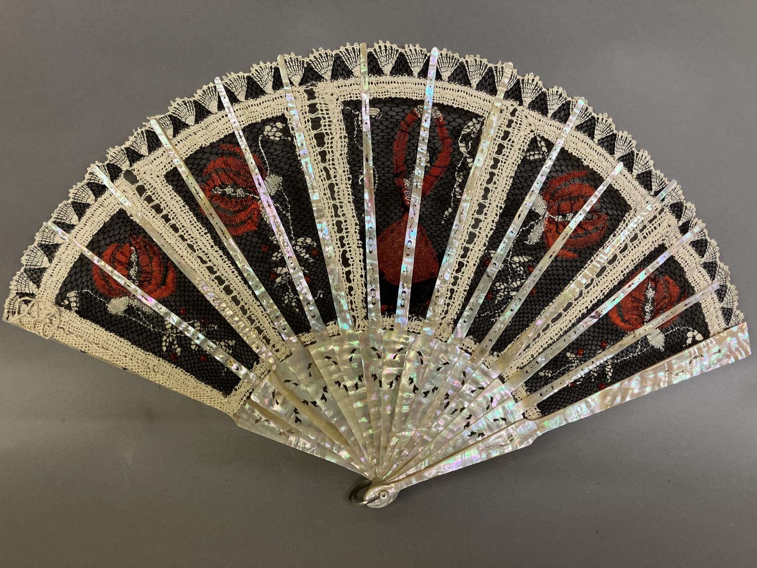 Ann Collier: The Flamenco dancer, a lace leaf design in sections, in mainly red and black to present - Image 6 of 7