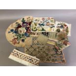 18th and 19th century needlework samplers and embroideries: the first, a European stitch sampler