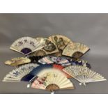 Advertising fans: twelve assorted fans, the first in ballon form advertising Kettner’s Hotel, with