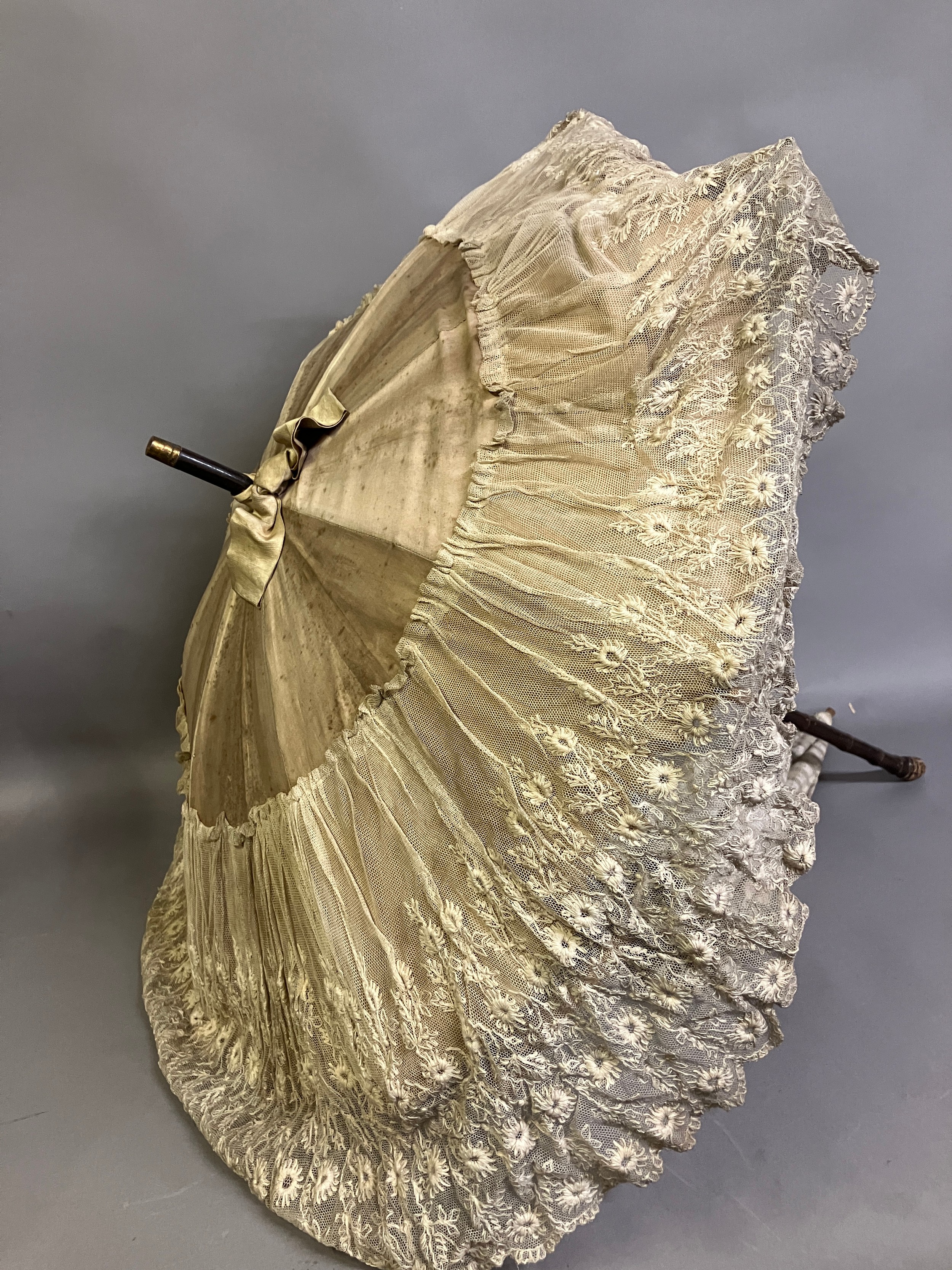Two Edwardian fabric parasols (Shipping category F) - Image 3 of 3