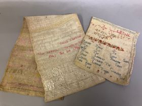 An 18th century Band Sampler dated May the 24th, 1789, by Sarah ?rarrant, longer than normal due
