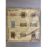 A Fine Antique Darning sampler, Dutch or German, worked on linen with silk threads, dated 1837,